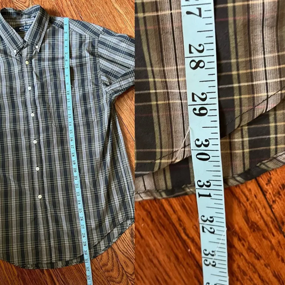 Vintage Y2K Puritan Oversized Plaid Shirt M Dark Academia Quiet Luxury Utility - Picture 13 of 17